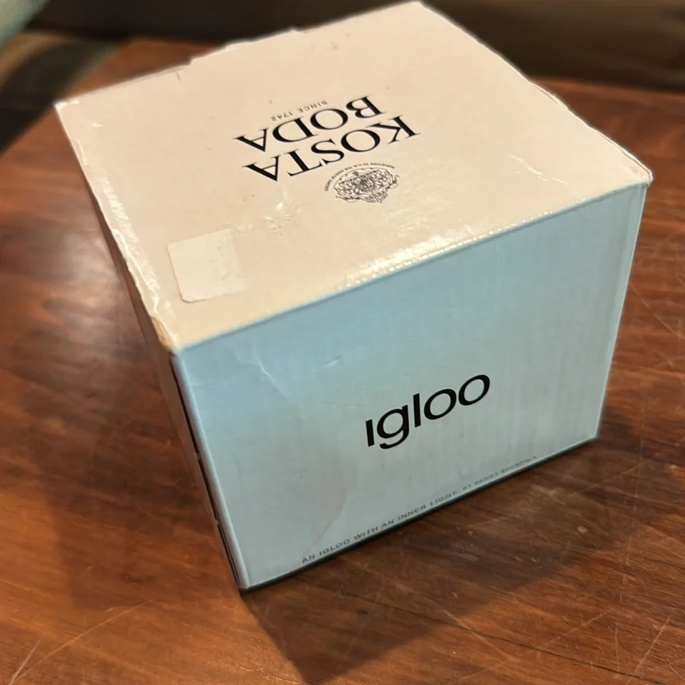 NEW IN BOX Kosta Boda Igloo Crystal Candle Holder Tea Light Sweden Clear NEW NIB